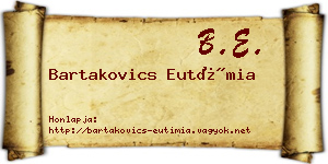 Bartakovics Eutímia névjegykártya